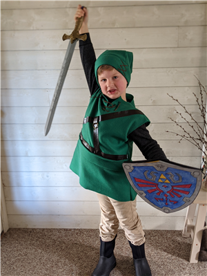 William as Link from Zelda, Breath of the Wild with Hylian Shield