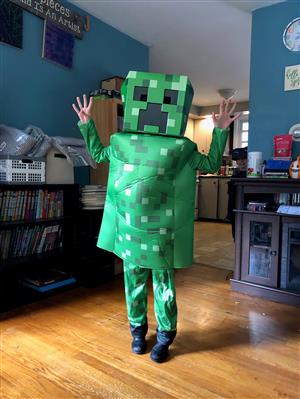 Norah as a Creeper in Minecraft
