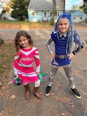 Ages 8-9: Aria Celeste (right) as Addison from Disney's Zombies