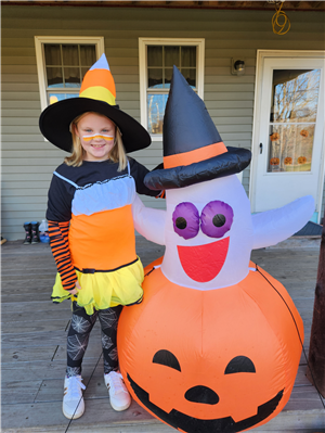 Ages 8-9: Clara Davis as a Candy Corn Witch