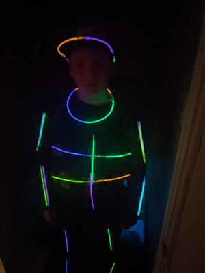 Ages 10-11: Isaak Ronfeldt as a Glow Stick Man