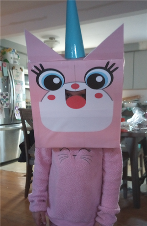 Ages 5-7 Winner: Trinity as Unikitty from LEGO Movie